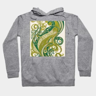 Vintage Alphonse Mucha Style Art Nouveau Flowing Flower Motif Hoodie